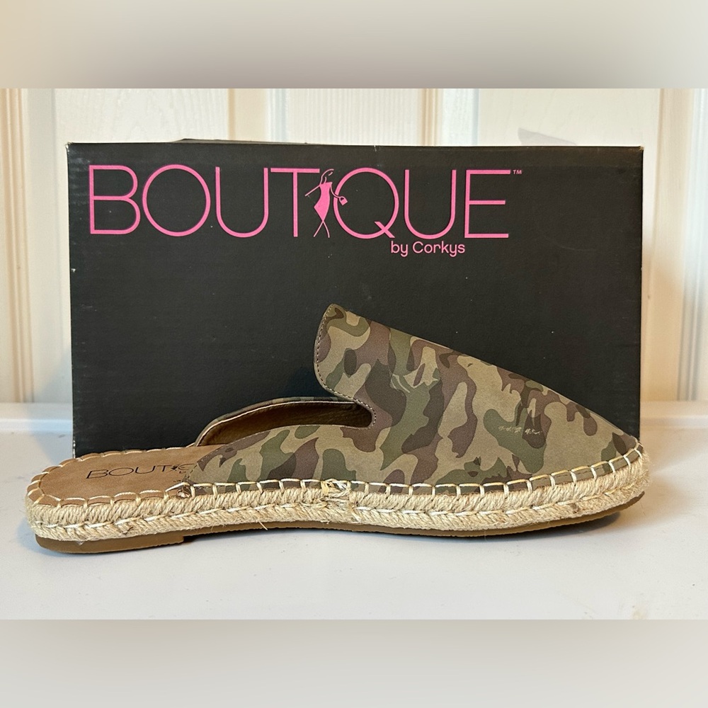 Boutique by Corkys Taffy Camo Espadrille Mules Women’s Size 10 NWT Women's Shoes - Picture 15 of 15
